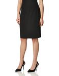 Calvin Klein Women's Classic Fit Straight Lux Suit Skirt (Regular and Plus Size), Deep Black, 6