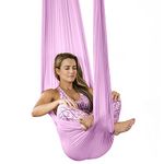 Silk Aerial Yoga Swing & Hammock Kit for Improved Yoga Inversions, Flexibility & Core Strength - Pink