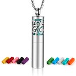 Diffuser Necklace Essential Oil Container Pendant Necklace 316L Stainless Steel Aromatherapy Locket Anxiety Whistle Necklace Men/Women