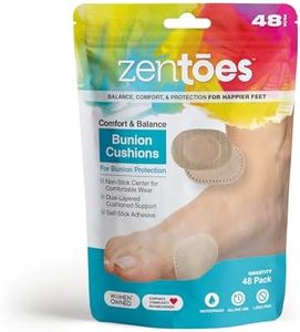 ZenToes Premium Bunion Pads - Non-Stick Center for Sensitive Skin, Odor Resistant Cushions, Prevents Friction and Pressure (48 Count)