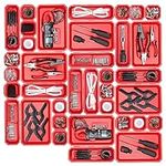 AIRAJ 36 Pcs Tool Box Organizer,3 Sizes Tool Box Organizer,PP Material,Interlocking and Anti-Slip Design,Tool Box Organizer for Organisation and Storage,Tool Box Organizer for Office,Kitchen (Red)