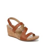 Naturalizer Women's Adria Strappy Wedge Sandals, Toffee Brown Smooth, 11 Wide