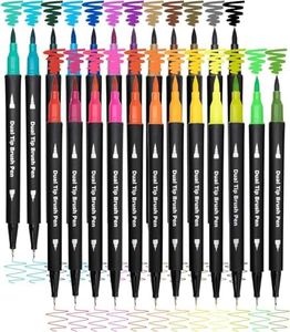 SUPER TOY 24 Shades Dual Tip Brush Marker Pens Set For Coloring Calligraphy Art Work Double Sided Markers For Kids Adult Artist, Journal, Doodling, Writing, Coloring Books
