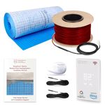 WarmlyYours 23 sqft Electric Radiant Floor Heating System - Heated Floor System Kit with 75 ft. Floor Warmer Cable 120V, UWG5 WiFi Thermostat, Uncoupling Membrane, Sensors, Install Tester