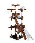 Go Pet Club F2082 72-Inch Cat Tree Condo Furniture, Black/Brown