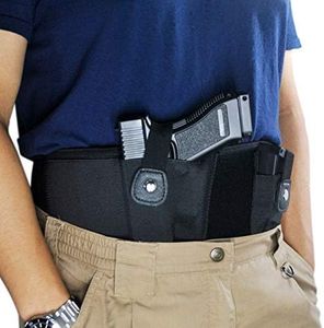 TRIROCK Tactical Concealed Carry Belly Band Holster w/Magazine Pouch for Pistols/Revolvers - for Women and Men - Outside/Inside The Waistband Carry (OWB/IWB) - Left Handed