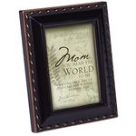 You Mean The World To Me Black Gold Rope Trim Small 2 x 3 Frame Plaque