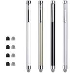 Stylus ChaoQ 4 Pcs Fiber Tip Stylus Pens for iPad iPhone Samsung Tablets Cell Phones Kindle Fire All Touch Screen Devices 8 Extra Replacement Tips Black White Silver Champagne