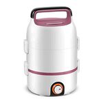 LIOONS Lunch Heater 2-Tier Electric Lunch Box, Portable Microwave for Car Home Office, Portable Food Heater with Stainless Steel Inner Travel