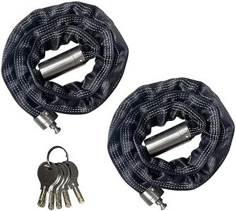 FIGODE 2 Pcs Stainless Steel Chain Locks with 6 Same Keys, Rustproof Lock and Chain, Marine Grade Lock for Bike, Moto, Scooter, Boat, Truck and Door. Anti-Theft – 110 CM Long Chain
