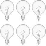 MEQIQTEK Scents Light Bulbs for Warmer - 25 Watt Bulb for Full Size Wax Melt Warmers, Replacement Bulb for Wax Warmer Burner Candle Warmer - G16 1/2 Globe Bulbs (6 Packs)