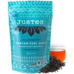 JusTea KENYAN EARL GREY | Loose Leaf Black Tea | Recyclable Refill Pouch | 160+ Cups (360g) | High Caffeine | Award-Winning | Fair Trade | Non-GMO