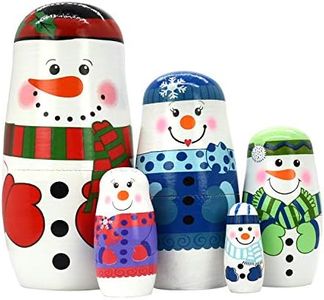 HYCLES Nesting Dolls Russian Matryoshka Wood Stacking Nested Set for Kids Handmade Toys for Children Kids Christmas Birthday Decoration Halloween Wishing Gift