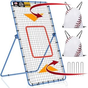 YNSZAS 𝑵𝑬𝑾 [3-in-1] Pitch Back Rebounder Practice Net, 6x4 FT Adjustable Bounce Back Return Net for Volleyball Softball Lacrosse Soccer Baseball Throwback Trainer Gifts, Profession Training Machine