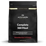 Protein Works - Complete 360 Meal Shake | 400 Calorie Meal Replacement Shake | High Protein Meal | 5 Servings | Strawberries 'n' Cream Classic | 500g