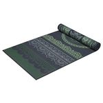 Gaiam Yoga Mat Premium Print Reversible Extra Thick Non Slip Exercise & Fitness Mat for All Types of Yoga, Pilates & Floor Workouts, Boho Folk, 6mm