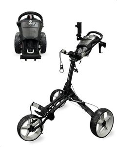 Caddytek CaddyLite Compact Golf Push Cart - Lightweight Aluminum 3-Wheel Foldable Golf Bag Cart with Quad-Fold System, EVA Wheels, Adjustable Handle, Brake, Mesh Net, Umbrella & Drink Holder