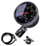 Generic Waterproof Universal Classical Vintage Mechanical Speedometer Odometer Tachometer with Gauge for Bicycle Black Metal