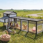 Ketive 116" L Large Backyard Chicken Coop with Expandable Run for 4-6 Hens