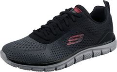 Skechers Men's Track Ripkent Trainers, Black Mesh/Charcoal Trim, 9.5 UK