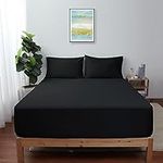 Queen Size Fitted Sheet Only Black,
