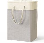 SimpleHouseware Tall Collapsible Laundry Hamper Basket for Dirty Clothes, Rectangle, Grey