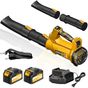 AKOBR Leaf Blower Cordless,20V Electric Blower with 2 6.0Ah Batteries and 1 Hour Fast Charger,540CFM 170MPH Lightweight Leaf Blower for Patio Cleaning,Lawn Care,Blowing Fallen Leaves and Dust,etc.