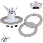 Stainless Steel SPB-456-2 White Blender Cutting with 3 Rubber Sealing Gasket Seal O-Ring Assembly, Fit for Cuisinart Blenders BFP-703/BFP-10/SPB-7/BFP703B/BFP-703CH/SPB7/SPB-7BK/CB8/CB9/BFP-703