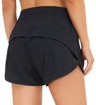 Dragon Fit Women's Quick-Dry Running Shorts Athletic Sweat Workout Shorts with Mesh Liner Zipper Pockets (Medium, Black)