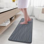 Buganda Memory Foam Bathroom Rug Mat 47x17, Extra Soft and Absorbent Bath Mats, Non-Slip and Machine Washable Bath Rugs for Bathroom Floor,Tub and Shower, Dark Grey