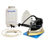 Gemsy Silver Star Steam 1800 Watts 220V Industrial Electric Steam Iron with Teflon Shoes Es-300L, 4.0 L Water Tank