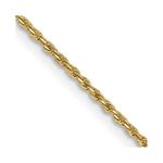 14ct Yellow Gold Solid Polished 1mm Rope Chain Anklet Lobster Claw Jewelry for Women - 23 Centimeters