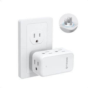 TROND Multi Plug Outlet Extender, 360° Rotating Wall Outlet Splitter, 6 Electrical Plugs, Cruise Ship Travel Essentials, Small No Surge Protector Swivel Flat Power Expander, Home Office Hotel, 1875W