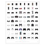 Pop Chart | History of Video Game Controllers | 16" x 20" Art Poster | Retro Visual Compendium | Gamer Room Decor for Bedroom and Living Room | 100% Made in the USA