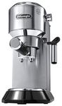 De'Longhi Dedica EC680 15 Bar Stainless Steel Slim Espresso and Cappuccino Machine with Advanced Cappuccino System, in Stainless Steel