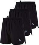 SILKWORLD Men's Running Stretch Quick Dry Shorts with Zipper Pockets(Pack of 3), Black#3, 3X-Large