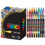 24 Posca Paint Markers, 3M Fine Coloring Markers with Reversible Tips, Posca Marker Set of Acrylic Paint Pens | Posca Pens for Art Supplies, Fabric Paint, Fabric Markers, Paint Pen, Art Markers