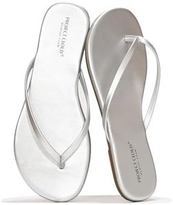 Project Cloud Vegan Leather Flip Flops for Women Footwear - Memory Foam Flats Sandals for Women 2025 - Lightweight Sandals Summer Beach Essentials Slides (Foundations, SILVMET, 11)