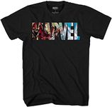Marvel Logo Ironman Iron Man Avengers Super Hero Adult Graphic Men's T-Shirt (Premium Black, Medium)