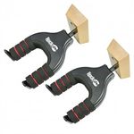 RockJam Guitar Wall Mount – Heavy Duty Padded Guitar Hanger for Acoustic, Electric & Bass with Lessons - Twin Pack