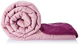 Amazon Brand - Solimo Microfibre Reversible Quilt Blanket, Double, 120 GSM, Mellow Mauve and Royal Violet