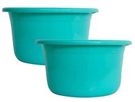 Kuber Industries 2 Pieces Unbreakable Plastic Multipurpose Bath Tub/Washing Tub 25 LTR (Green)