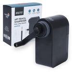 Brustro Manual Art Pencil Sharpener with Long Points with helical Blade | Ideal for Charcoal, Graphite and Pastel Pencils, Artists and Students.