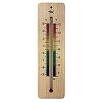 215mm Wooden Room Thermometer Indoor - Traditional Room Temperature Thermometer Ideal For Home, Office, Nursery, Greenhouse, Shed or Garage Wood Wall Indoor Thermometer Multi Coloured Print