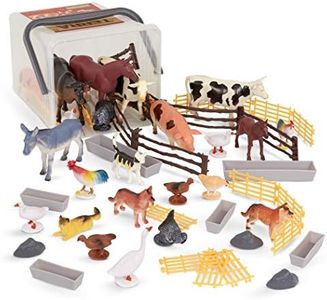 Terra by Battat – Farm Animal Figurines & Accessories – 60Pc Toy Animal Set for Kids – Miniature Farm Animals – Cows, Pigs, Bulls, Cats & More – 3 Years + – Country World