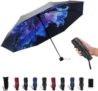 SY COMPACT Travel Umbrella - Lightweight Portable Mini Compact Umbrellas with UV Protection (Bellflower)