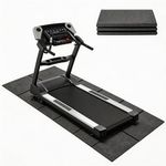 Treadmill Mat,Foldable Walking Pad Mat 148×61×0.6CM,Waterproof Anti-Slip High-Density Indoor Floor Protector,Exercise Bike Mat for Treadmill,Stationary Bike,Elliptical and Weight Benche (Black)