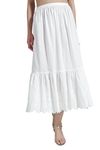 BEAUTELICATE Half Slip Underskirt for Women 100% Cotton A-line Petticoat with Lace Embroidery Summer Skirt Extender Anti-static Underslips(Anglaise Lace - Ivory - 80cm, XL)