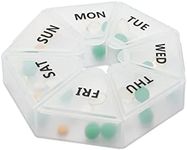 kwmobile Pill Box 7 Days - 10.3 x 2.5 cm - Weekly Medicine Organizer - Large Compartments - Made of Polypropylene - Transparent
