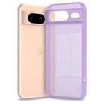 Fashionury Colored Transparent Back Cover for Google Pixel 8 | Camera Protection Bump | Shockproof Design | Colored TP | Bumper Case for Google Pixel 8 (Light Purple)